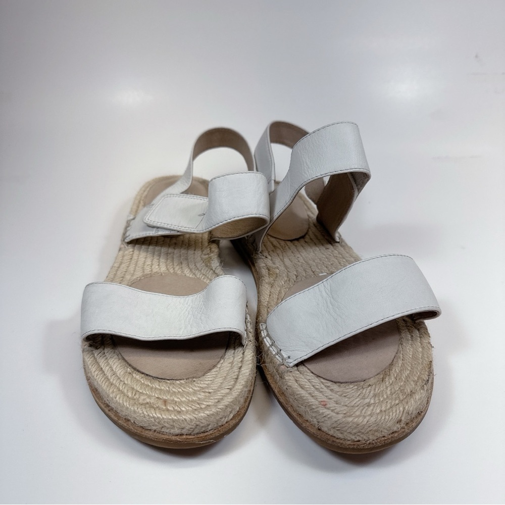 Eileen Fisher Womens 9 Max Espadrille Open Toe Leather Sandal White Color CN - Picture 2 of 10